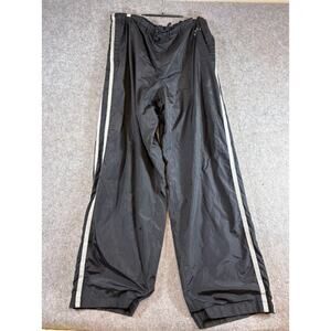 Vintage 90s Gap Track Pants Men XL Black Stripe Nylon Windbreaker Sportswear Y2K